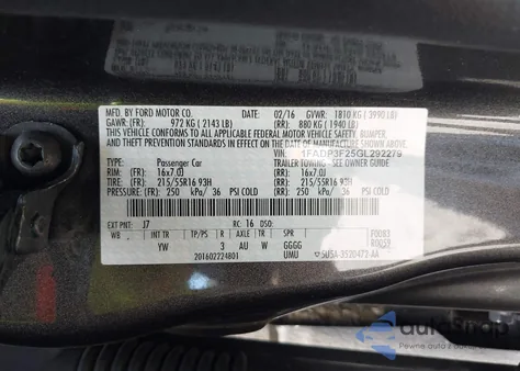 2016 Ford Focus Se из США, поврежденный, VIN 1FADP3F25GL292279